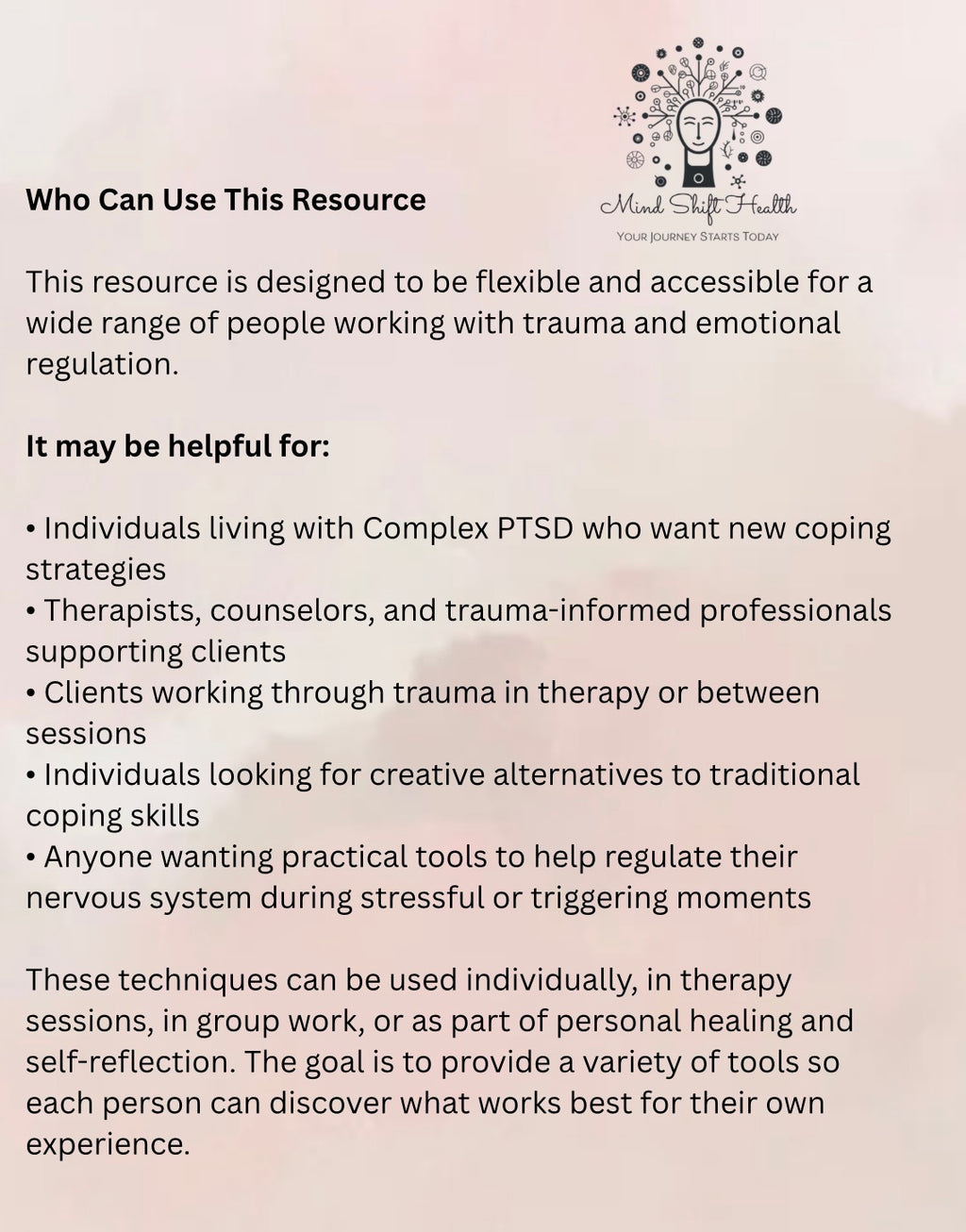 Complex PTSD Coping Skills Toolkit: Creative Trauma Techniques (PDF) Outsmarting Trauma Shifts