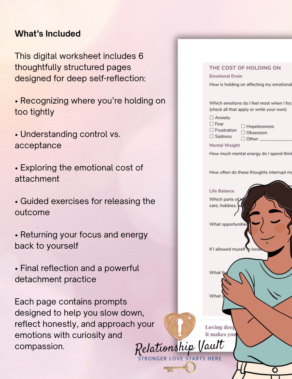 Law of Detachment Relationship Worksheet Let Go of Control & Outcomes Stop Overthinking Self Reflection & Emotional Healing Printable