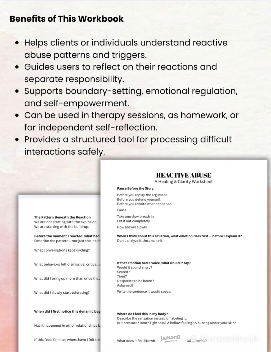 Reactive Abuse Healing Workbook | Self-Help Journal for Victims of Emotional Abuse | Reflect, Understand Triggers, Set Boundaries