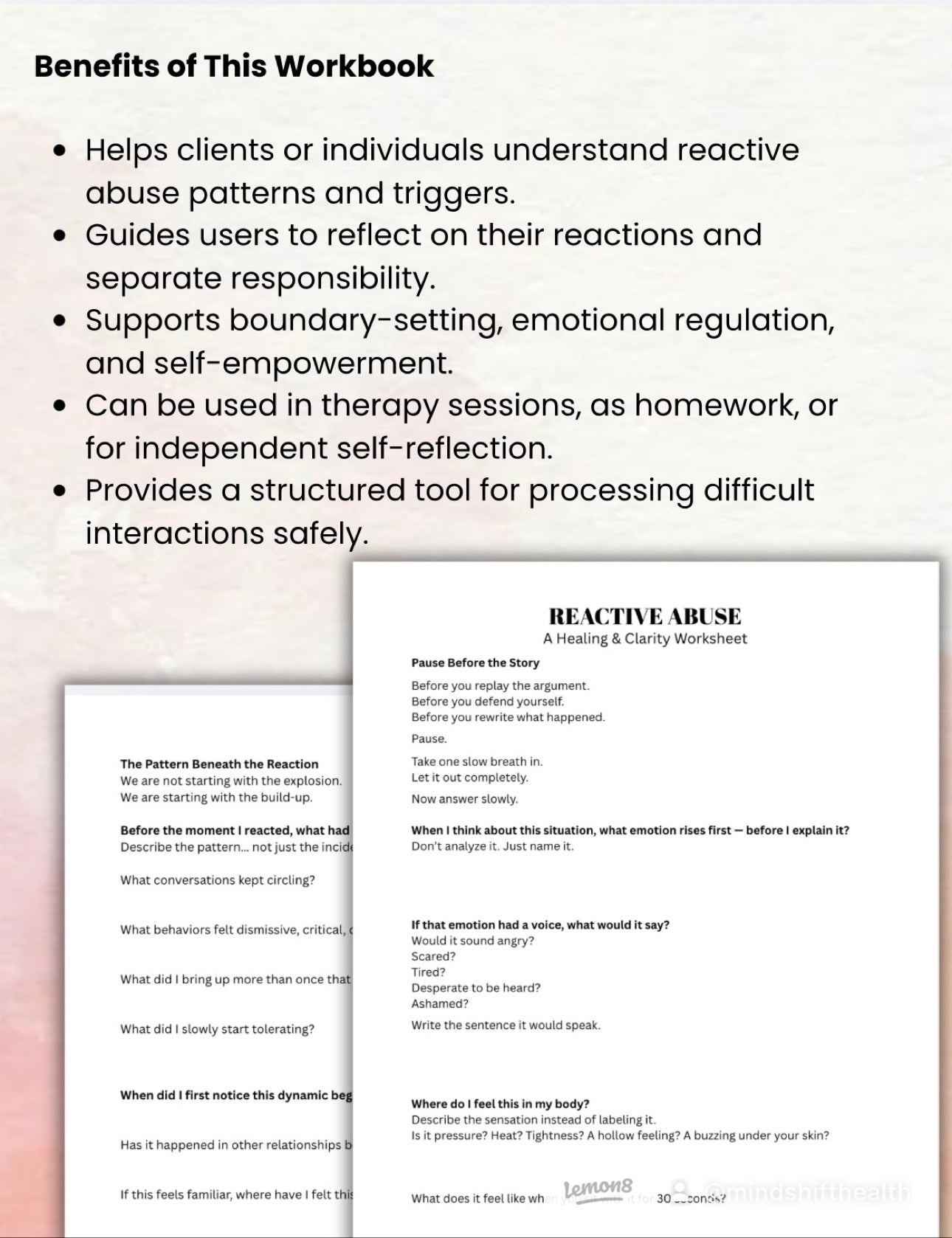 Reactive Abuse Healing Workbook | Self-Help Journal for Victims of Emotional Abuse | Reflect, Understand Triggers, Set Boundaries