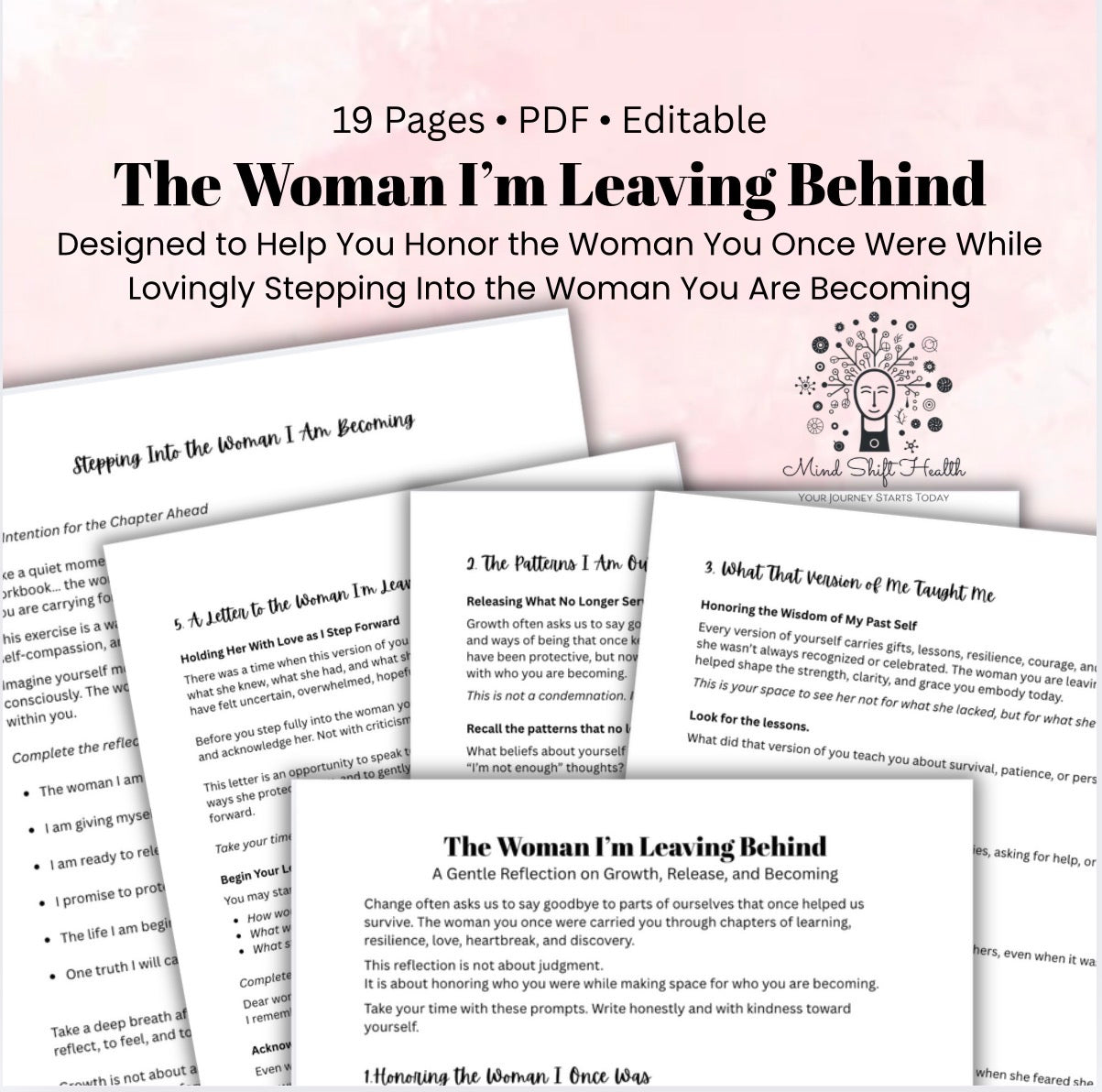 The Woman I’m Leaving Behind Self Reflection Workbook for Women Healing & Self Love Journal Personal Growth Worksheet Therapy Self Discovery