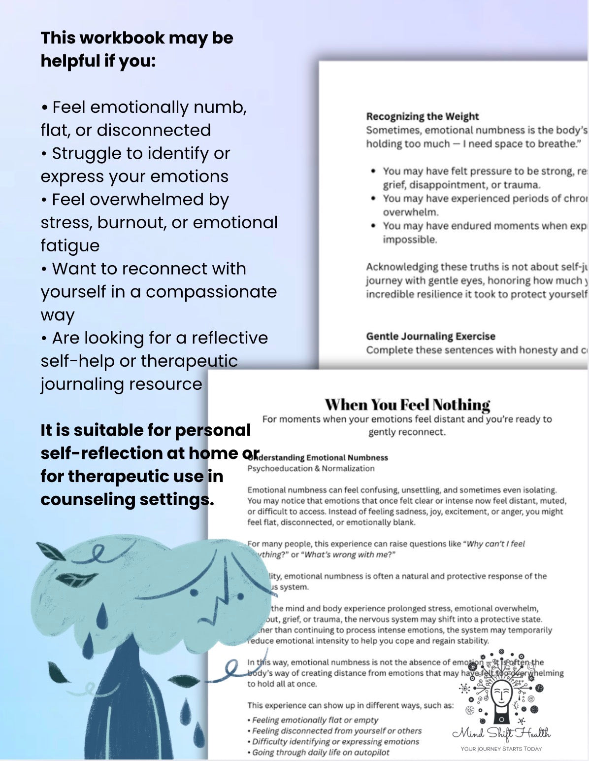 Emotional Numbness, When You Feel Nothing Workbook Nervous System Healing, Trauma Recovery, Emotional Awareness Journal