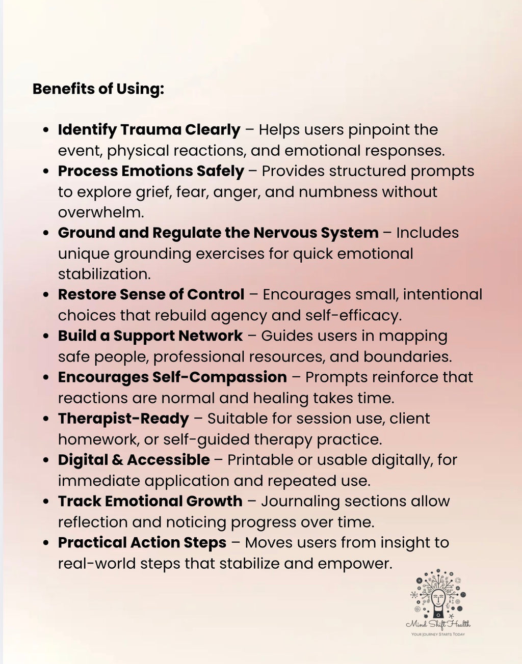 Shock Trauma Processing Worksheet: Therapist Resource (PDF)