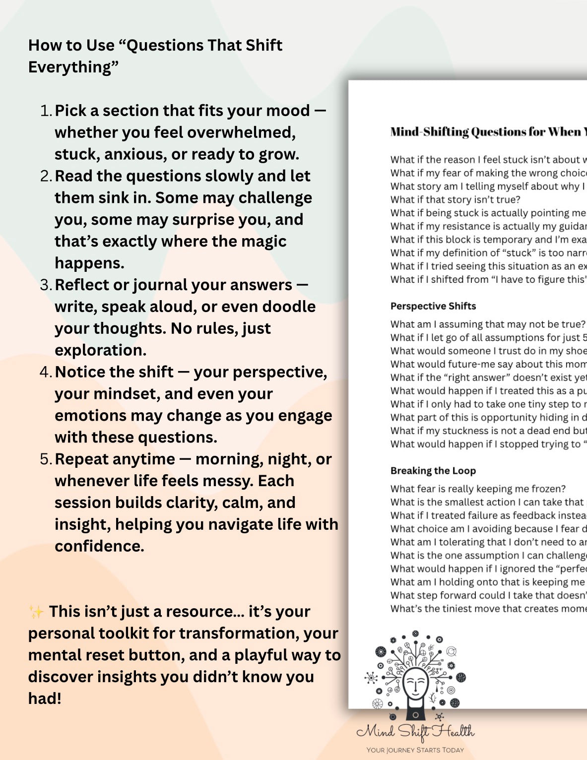 Shift Everything Questions  500+ Journaling Prompts (Digital Download)