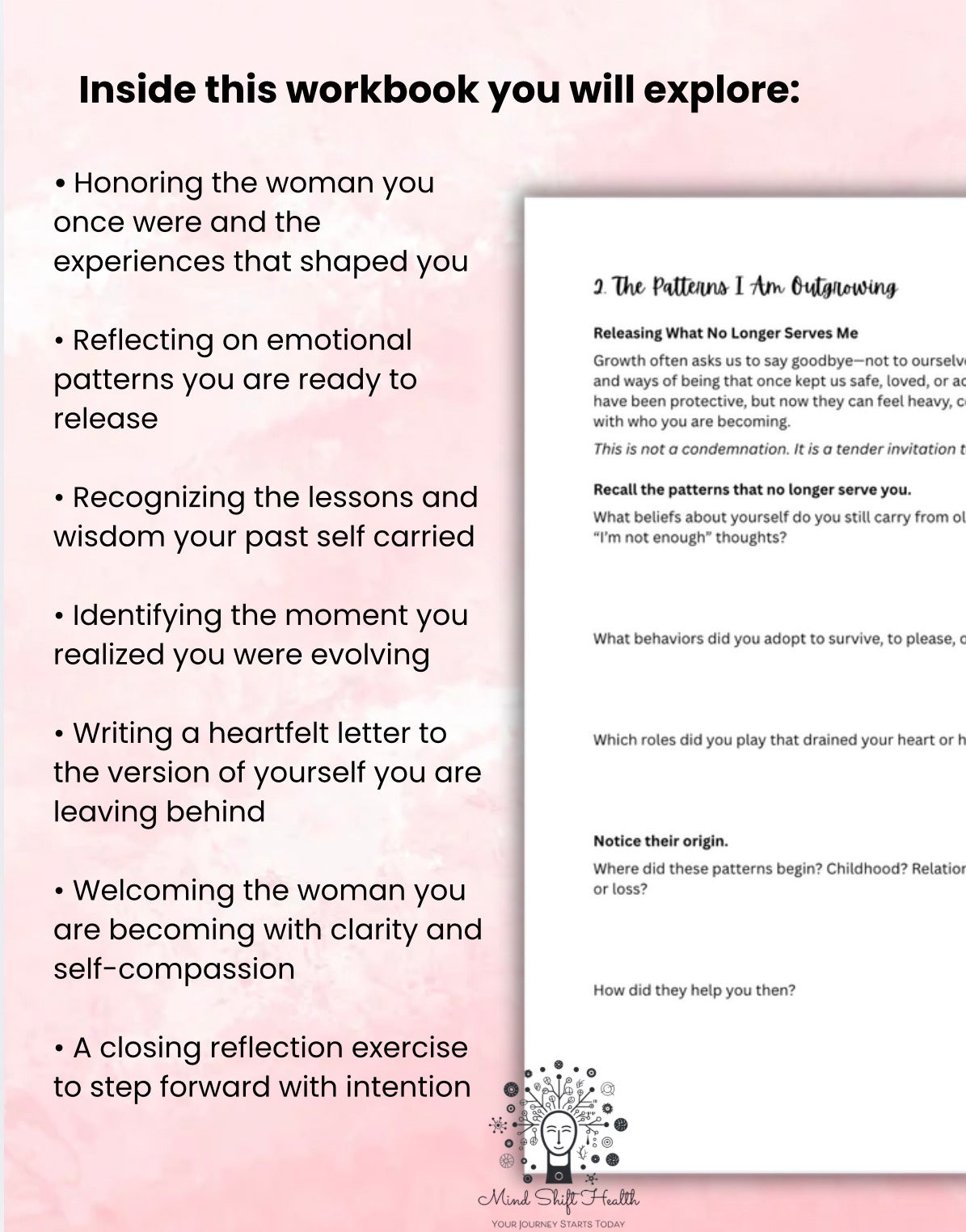 The Woman I’m Leaving Behind Self Reflection Workbook for Women Healing & Self Love Journal Personal Growth Worksheet Therapy Self Discovery
