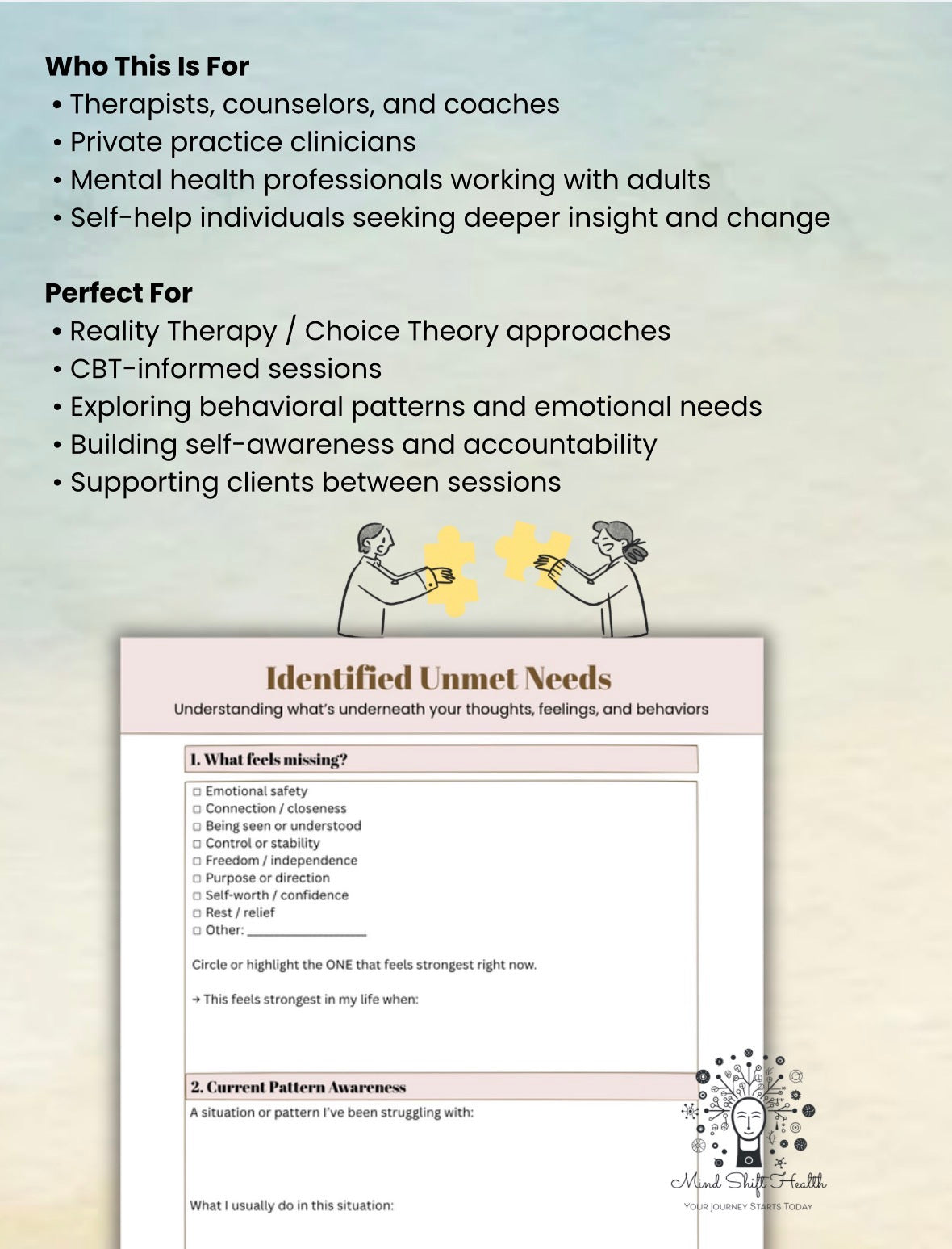 Reality Therapy WDEP Worksheets PDF CBT Behavior Change Tools for Therapists, Counselors & Self-Help Clients