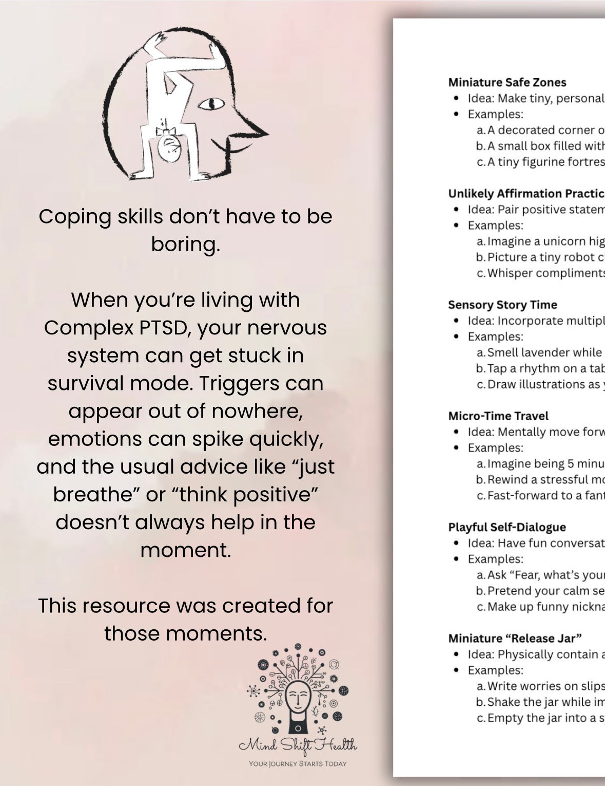 Complex PTSD Coping Skills Toolkit: Creative Trauma Techniques (PDF) Outsmarting Trauma Shifts