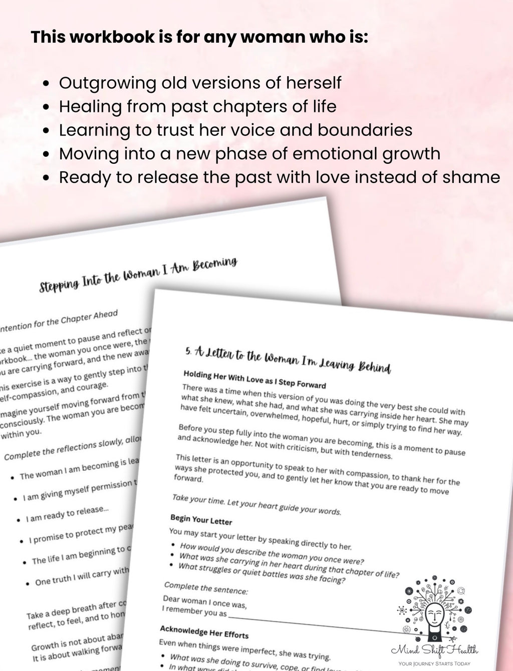 The Woman I’m Leaving Behind Self Reflection Workbook for Women Healing & Self Love Journal Personal Growth Worksheet Therapy Self Discovery
