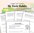 My Toxic Habits Workbook | Self-Discovery Journal | Digital Therapy Worksheet Personal Growth Printable Mental Health Reflection PDF
