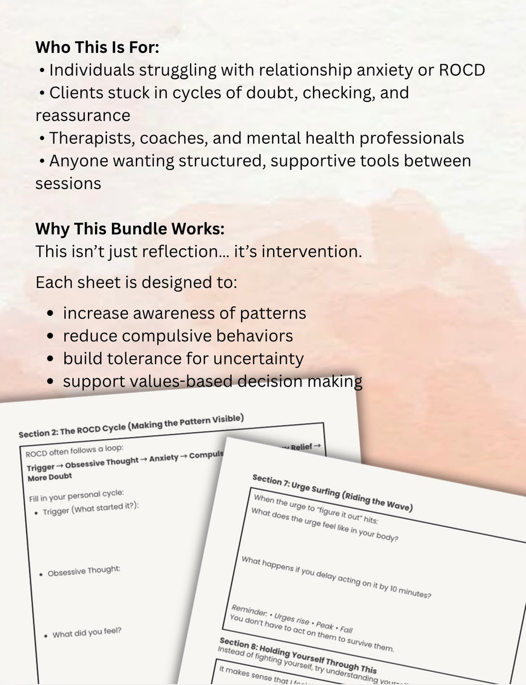 Relationship OCD (ROCD) Worksheets Bundle PDF CBT, ERP & ACT Tools for Relationship Anxiety, Intrusive Thoughts & Reassurance Seeking