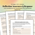 Deflection Awareness Worksheet CBT Printable for Emotional Awareness, Avoidance Behavior & Communication Skills