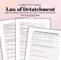 Law of Detachment Relationship Worksheet Let Go of Control & Outcomes Stop Overthinking Self Reflection & Emotional Healing Printable