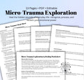 Micro-Trauma Worksheet & Healing Toolkit Self-Reflection, Emotional Processing, Coping Strategies Cheat Sheet for Therapists Personal