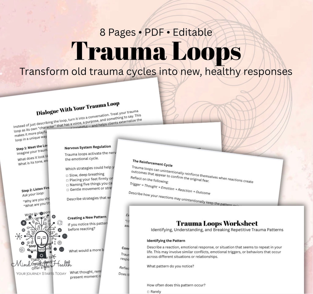 Trauma Loops Worksheet, Healing Exercise (PDF Download)