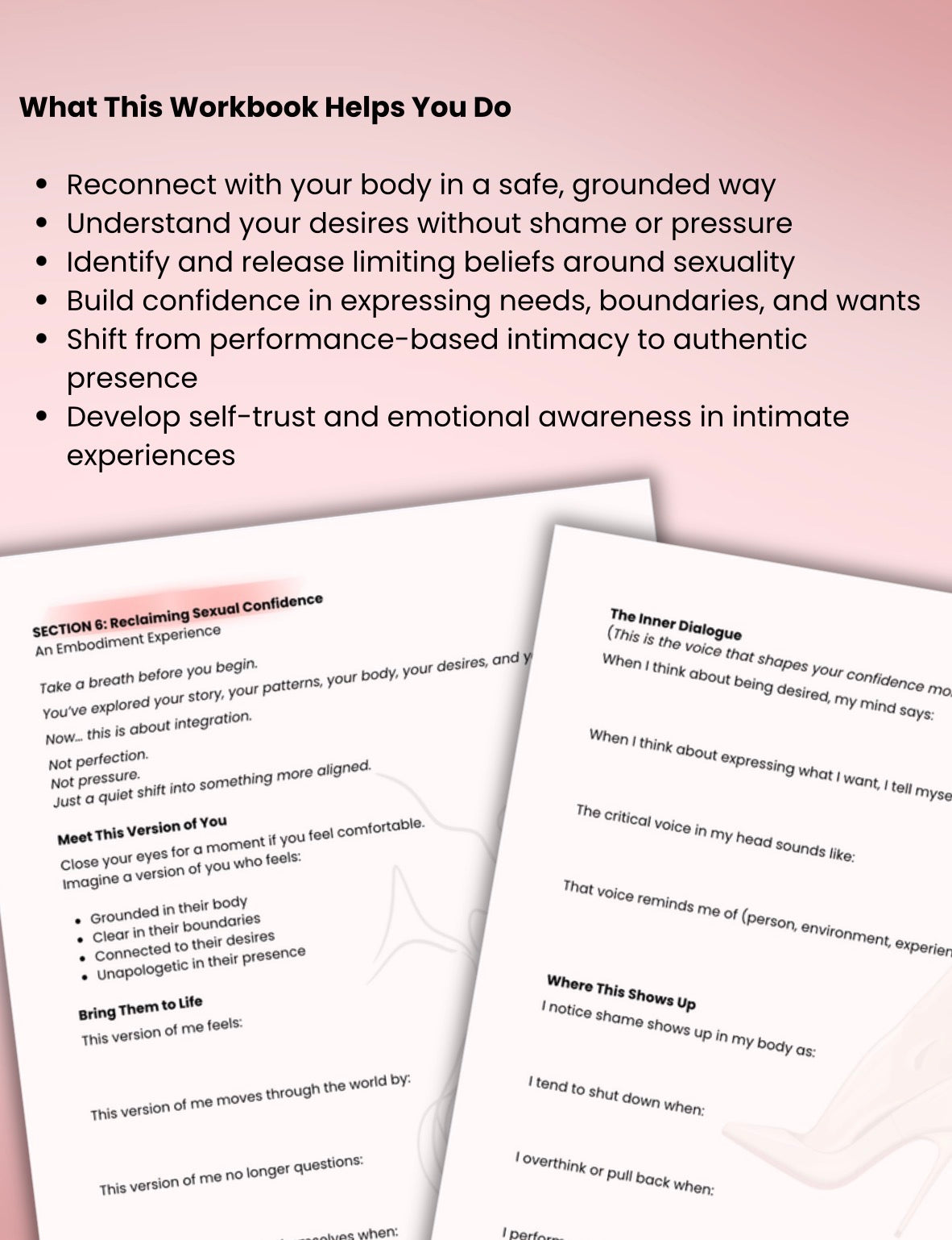 Sexual Confidence Workbook Trauma-Informed Self Love & Body Confidence Heal Shame, Reclaim Desire & Self-Worth