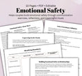 Emotional Safety & Relationship Communication Worksheet Couples Therapy Exercises, Trust-Building, and Connection Printable