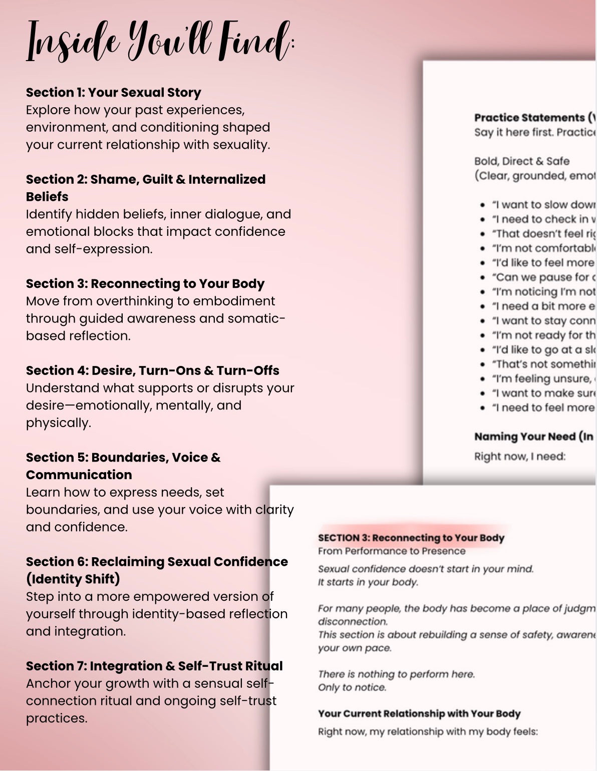 Sexual Confidence Workbook Trauma-Informed Self Love & Body Confidence Heal Shame, Reclaim Desire & Self-Worth