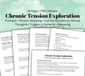 Chronic Tension Worksheet | Body Awareness, Mind-Body Connection, Stress Release, Somatic Exercises for Therapists & Clients