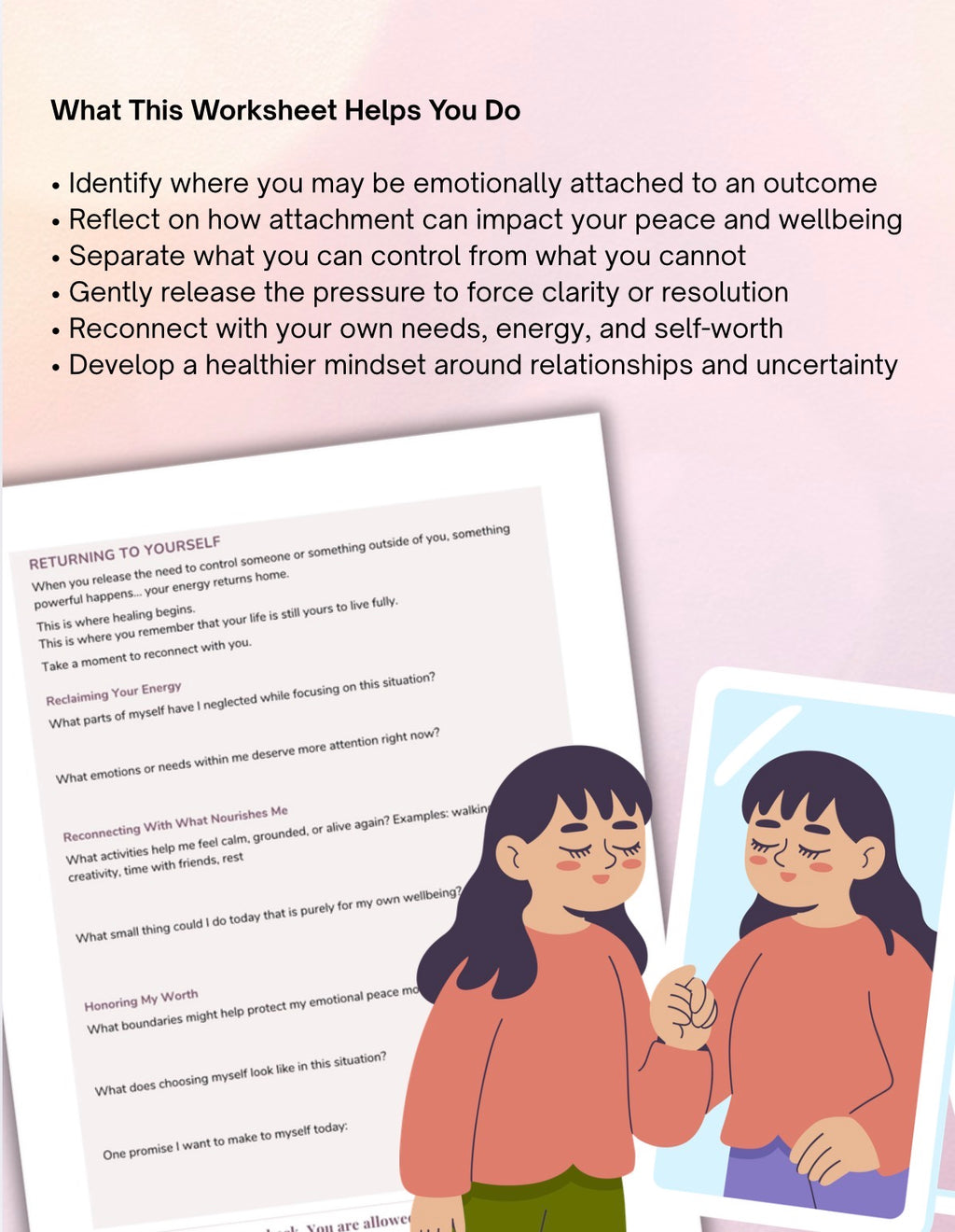 Law of Detachment Relationship Worksheet Let Go of Control & Outcomes Stop Overthinking Self Reflection & Emotional Healing Printable