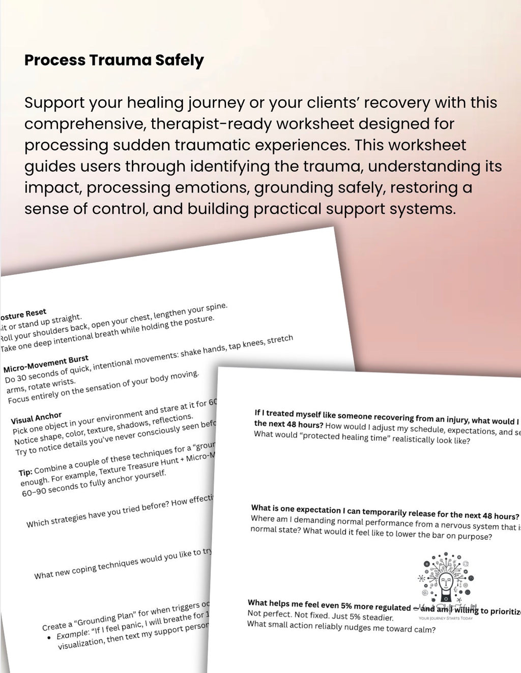 Shock Trauma Processing Worksheet: Therapist Resource (PDF)