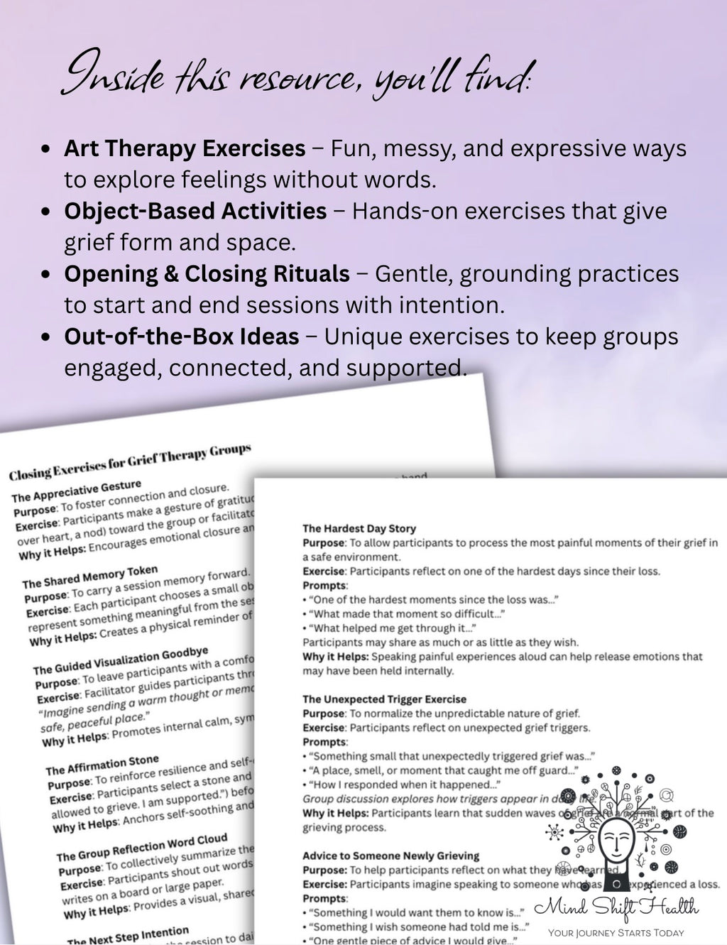 Grief Group Therapy Toolkit Creative Exercises, Art Therapy Activities & Rituals for Counselors and Support Groups
