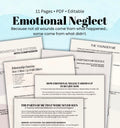 Emotional Neglect Healing Worksheets, Reconnect With Yourself, Inner Child & Relationship Healing, Trauma-Informed Printable Workbook