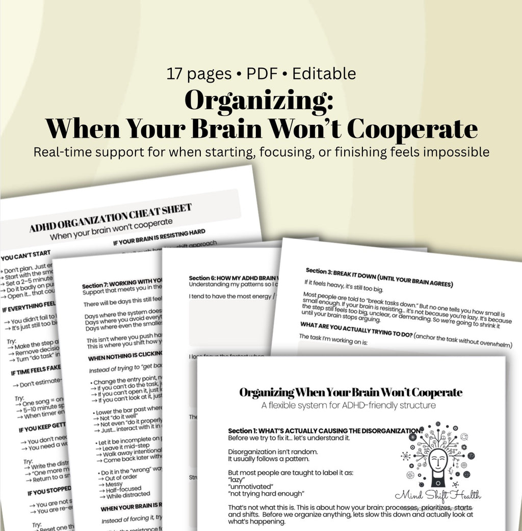 ADHD Organization & Executive Functioning Workbook Reset System (When Your Brain Won’t Cooperate)
