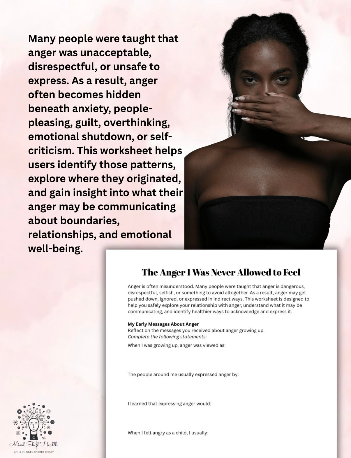 The Anger I Was Never Allowed to Feel Therapy Worksheet for Hidden Anger, Boundaries & Emotional Healing