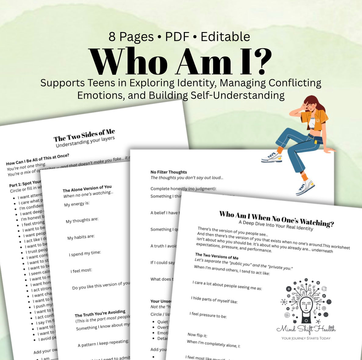 Teen Self-Discovery Worksheets: Explore Identity, Understand Emotions, Build Confidence