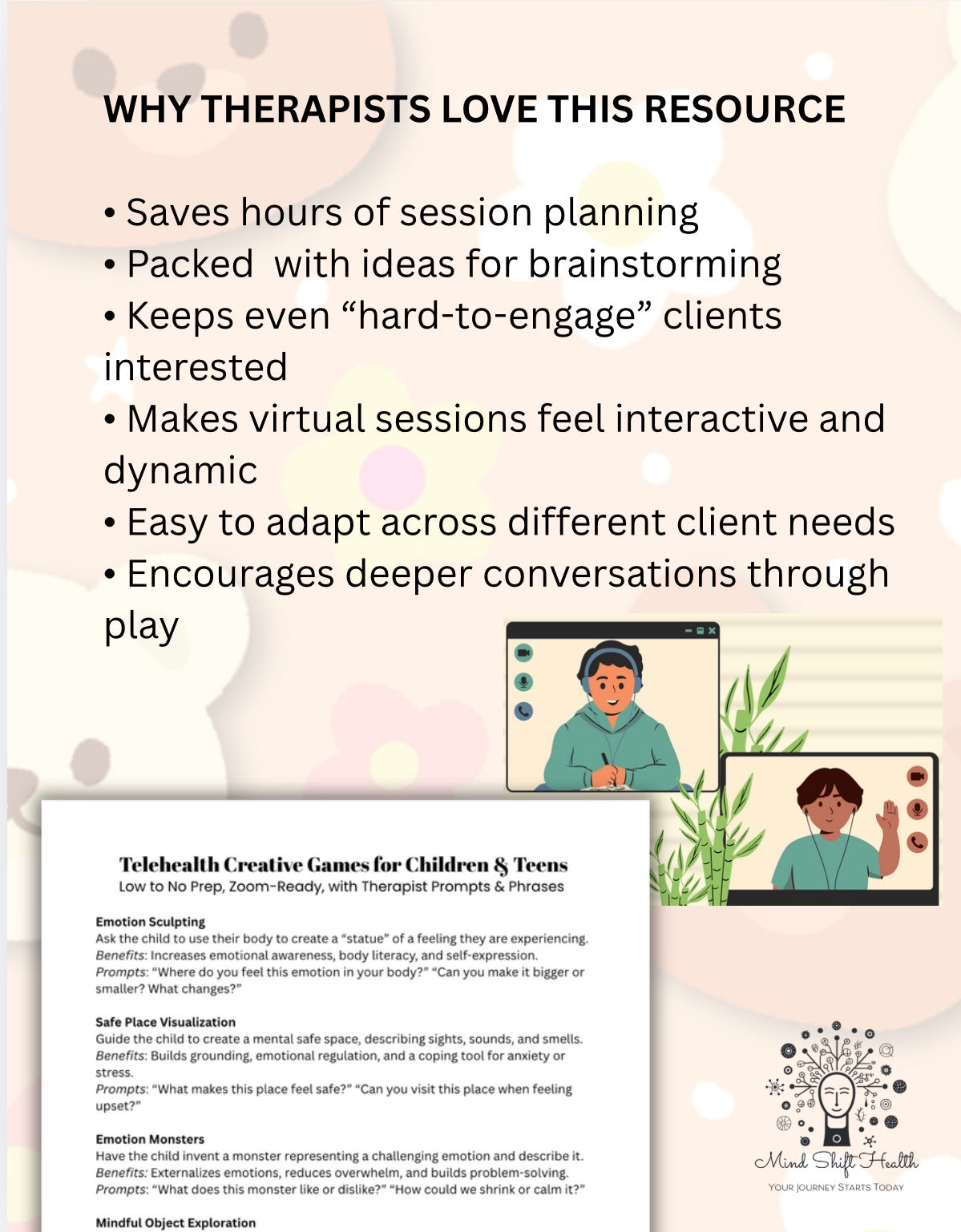 Telehealth Therapy Games for Kids & Teens (Ages 9–14) 200+ Creative, Engaging, and Therapeutic Activities for Zoom Counseling Sessions