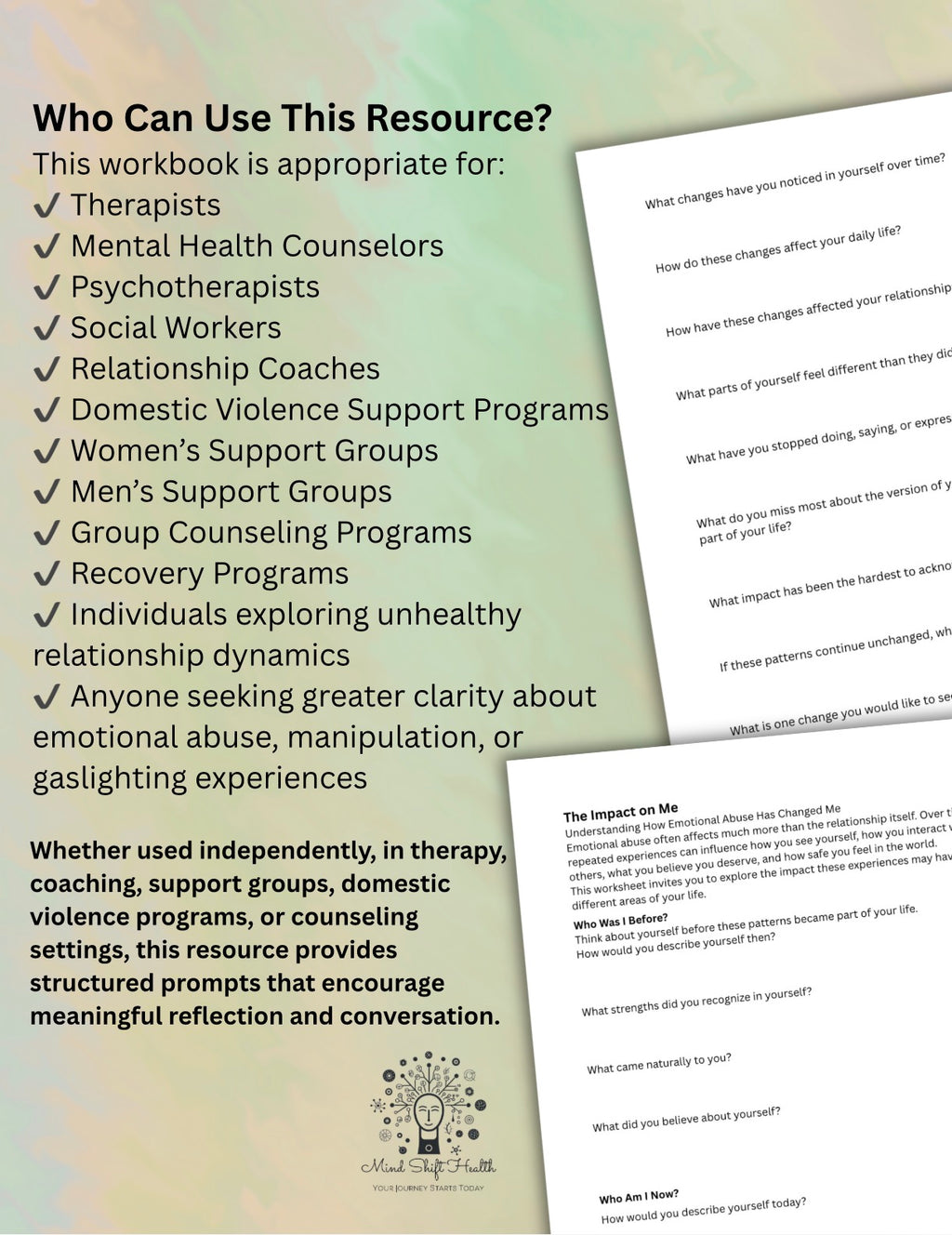 Emotional Abuse Workbook: Gaslighting & Toxic Relationship Recovery Worksheets