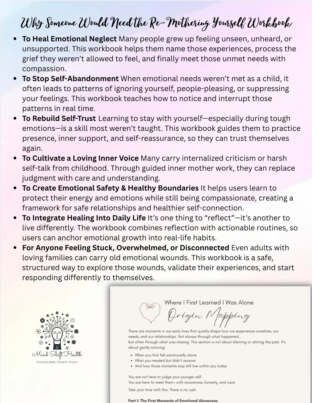 Re-Mothering Yourself A Deep Healing Workbook for Emotional Neglect, Attachment Wounds Learning to Stay