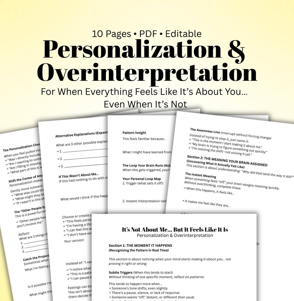 It’s Not About Me Worksheet Overthinking & Personalization CBT Printable