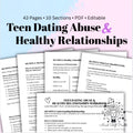 Teen Dating Abuse Workbook – Healthy vs Unhealthy Relationships, Red Flags, Boundaries & Self-Esteem PDF for Teens