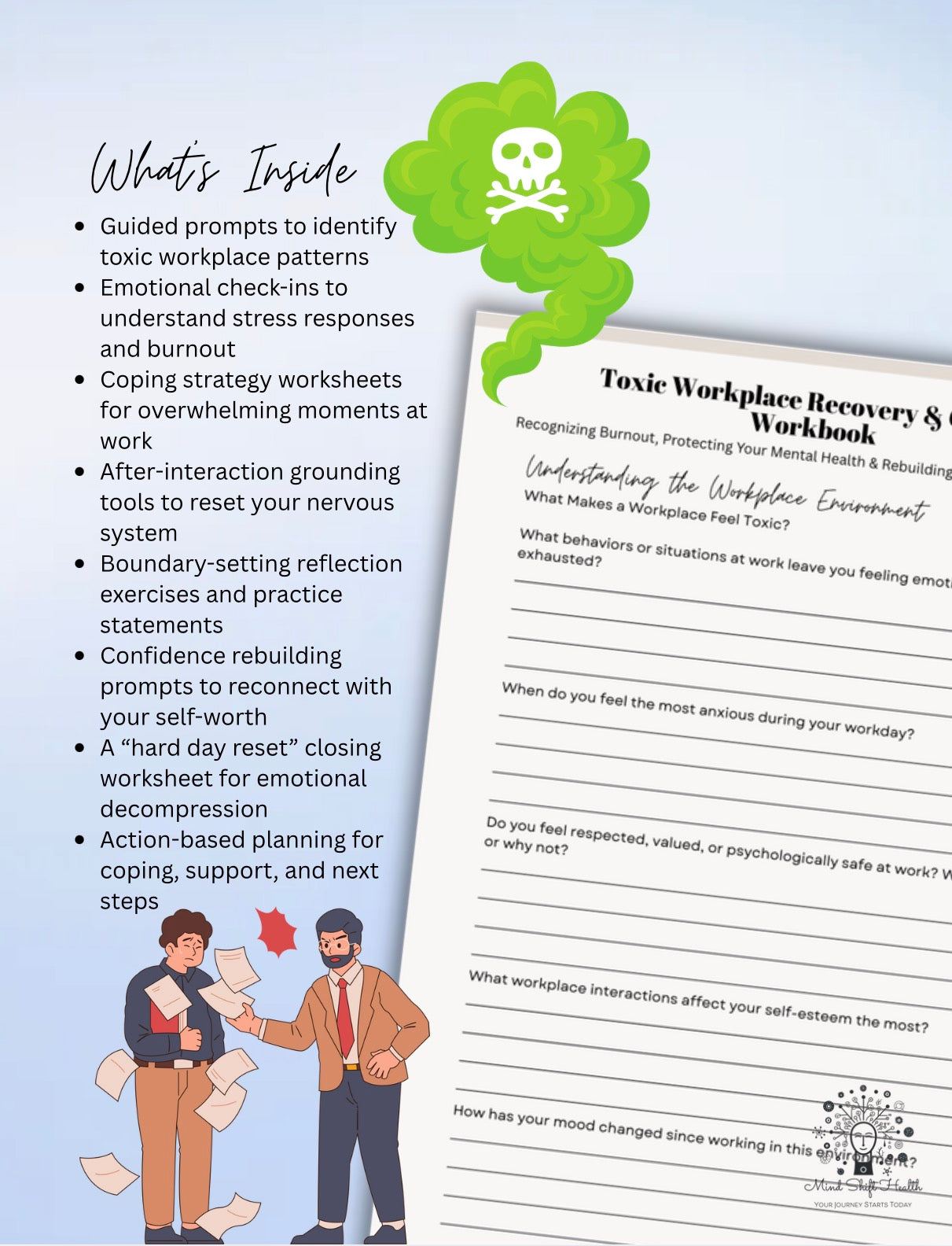 Toxic Workplace Recovery Workbook Burnout, Workplace Anxiety & Stress Relief Coping Skills Printable Guide