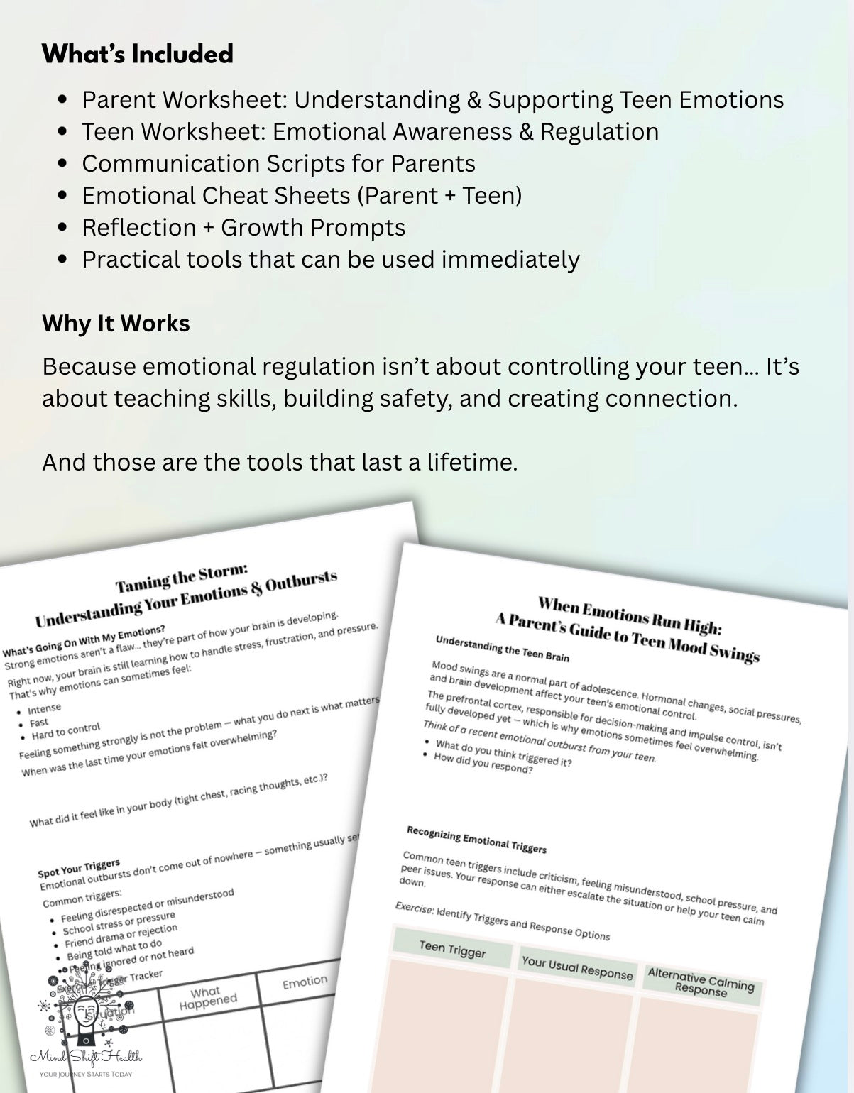 Teen Emotional Regulation Worksheets & Parent-Teen Communication Toolkit Stop Meltdowns, Manage Mood Swings, Printable PDF