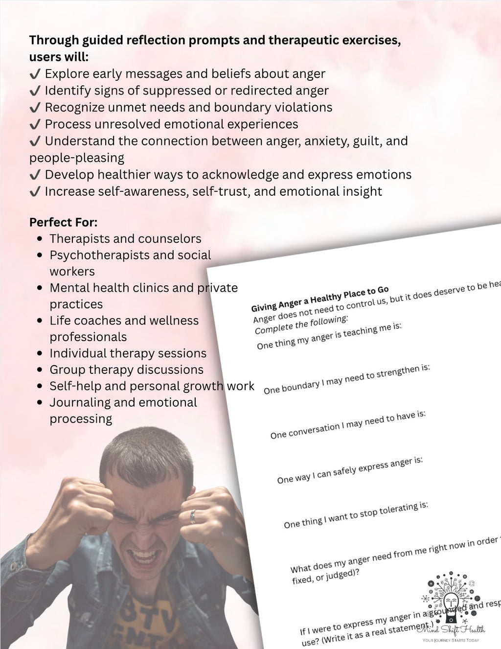 The Anger I Was Never Allowed to Feel Therapy Worksheet for Hidden Anger, Boundaries & Emotional Healing