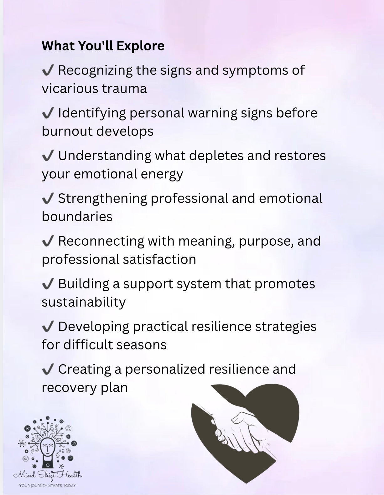 Vicarious Trauma Resilience Workbook for Therapists Counselors & Helping Professionals