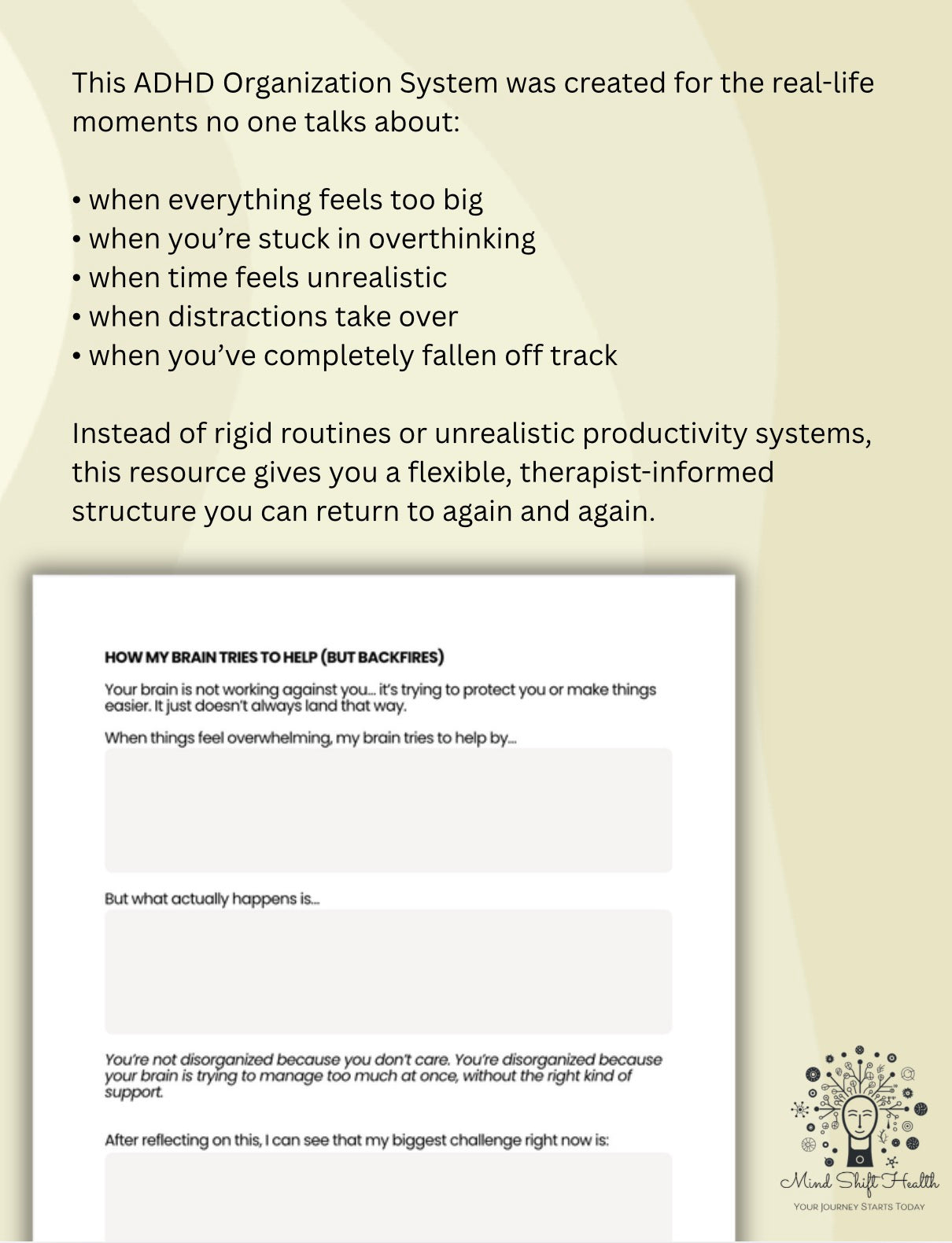 ADHD Organization & Executive Functioning Workbook Reset System (When Your Brain Won’t Cooperate)