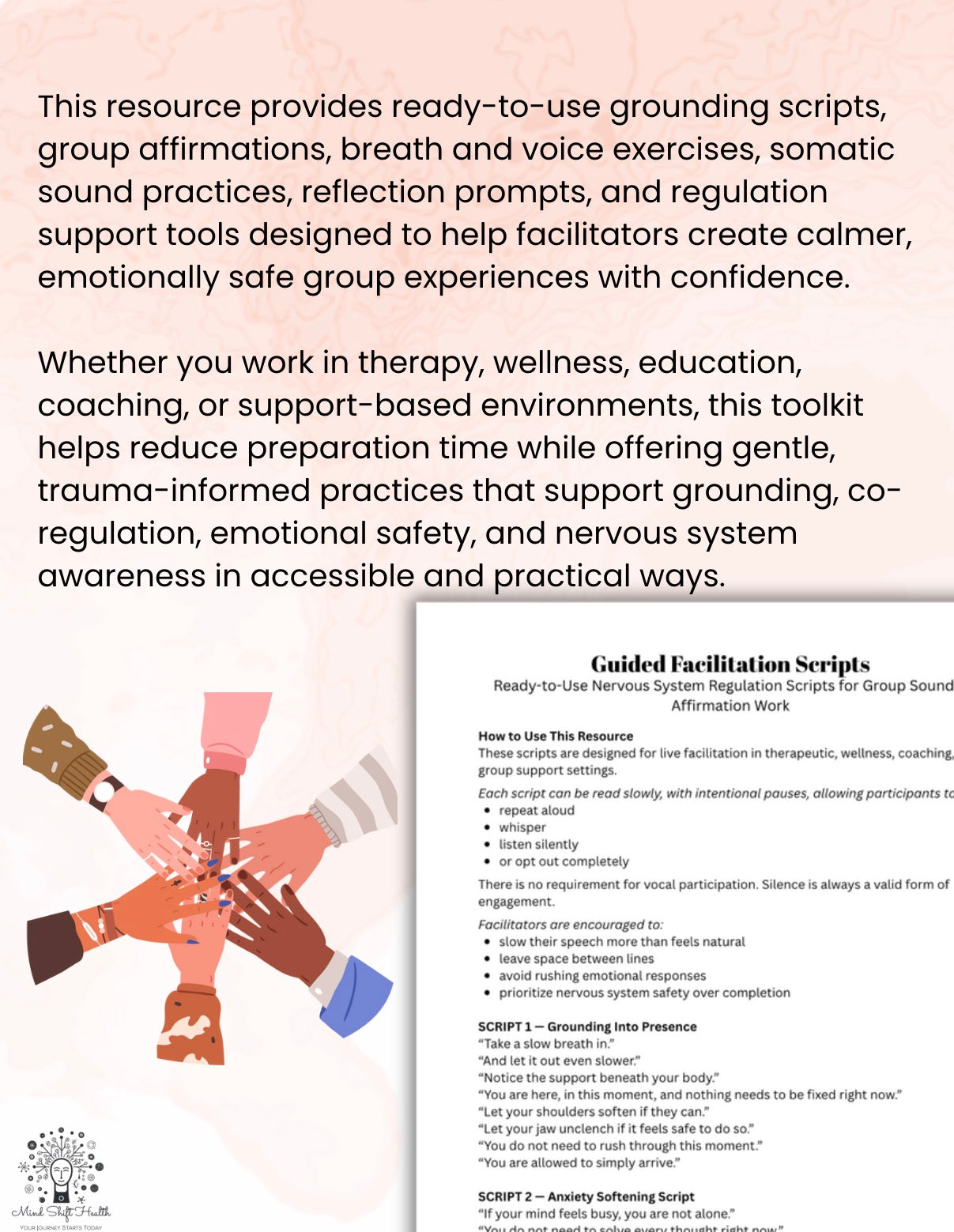 Group Affirmation Scripts for Therapists Regulation Through Voice Toolkit
