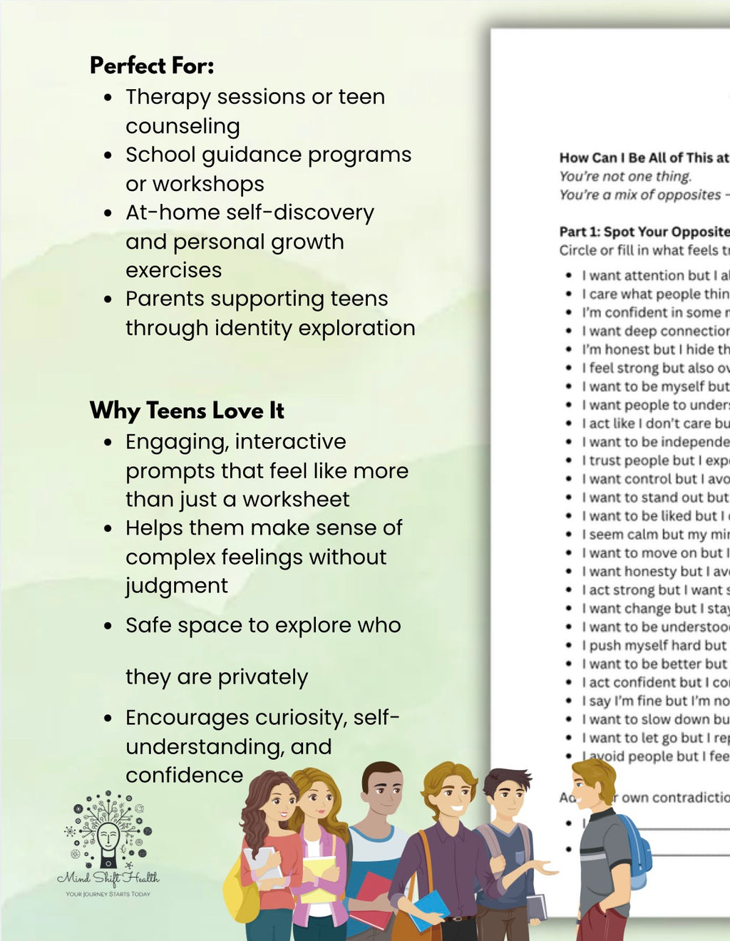 Teen Self-Discovery Worksheets: Explore Identity, Understand Emotions, Build Confidence