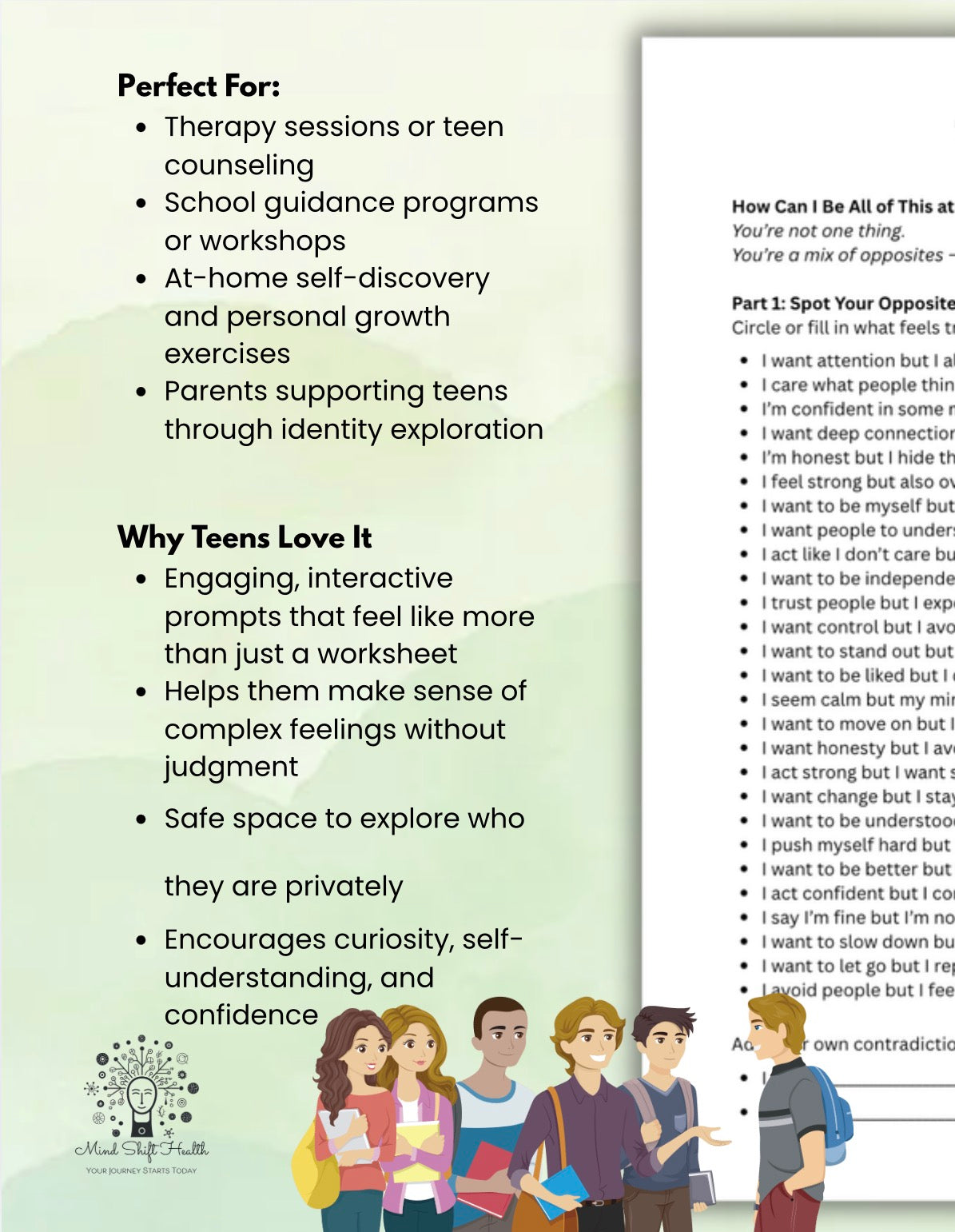 Teen Self-Discovery Worksheets: Explore Identity, Understand Emotions, Build Confidence