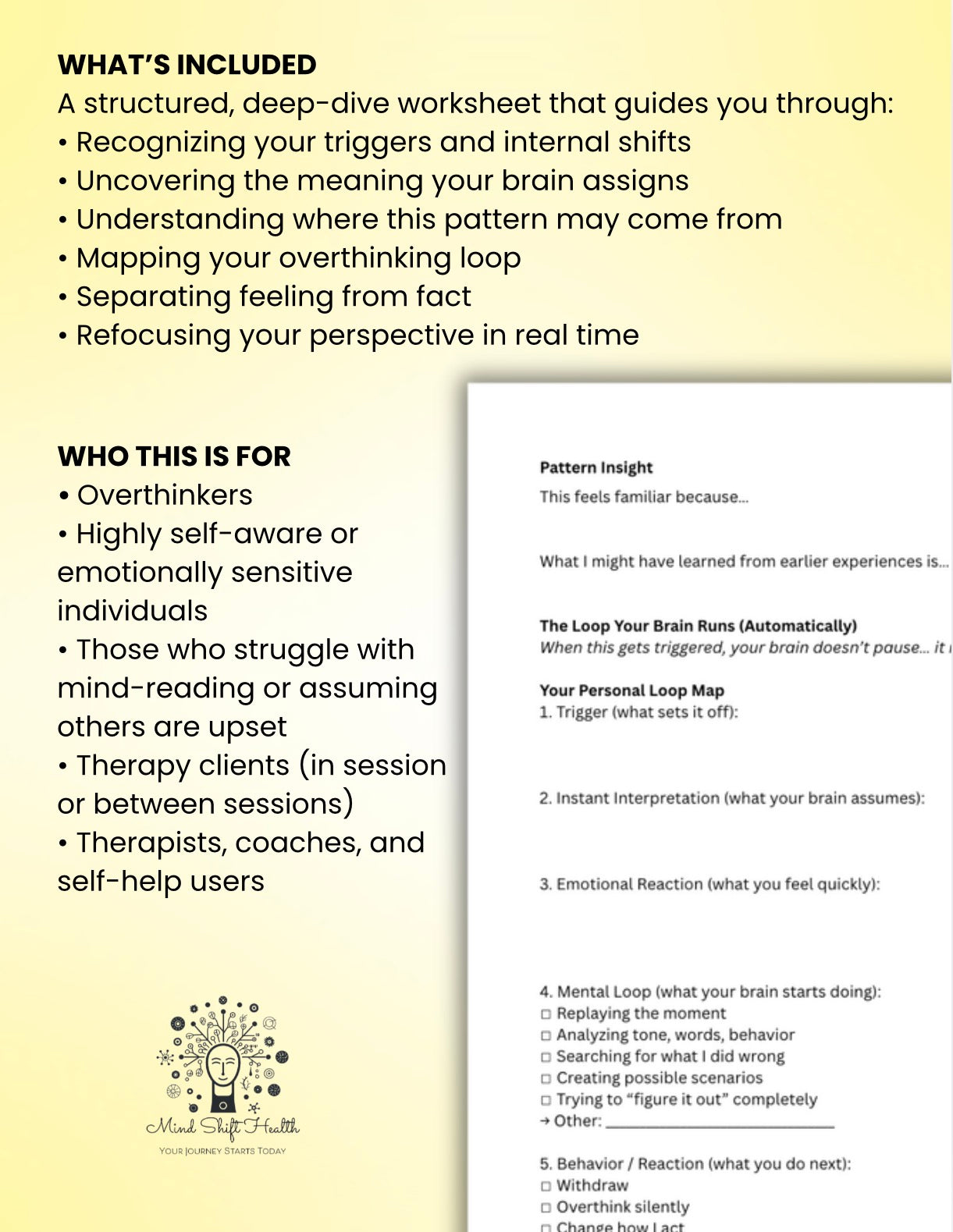 It’s Not About Me Worksheet Overthinking & Personalization CBT Printable