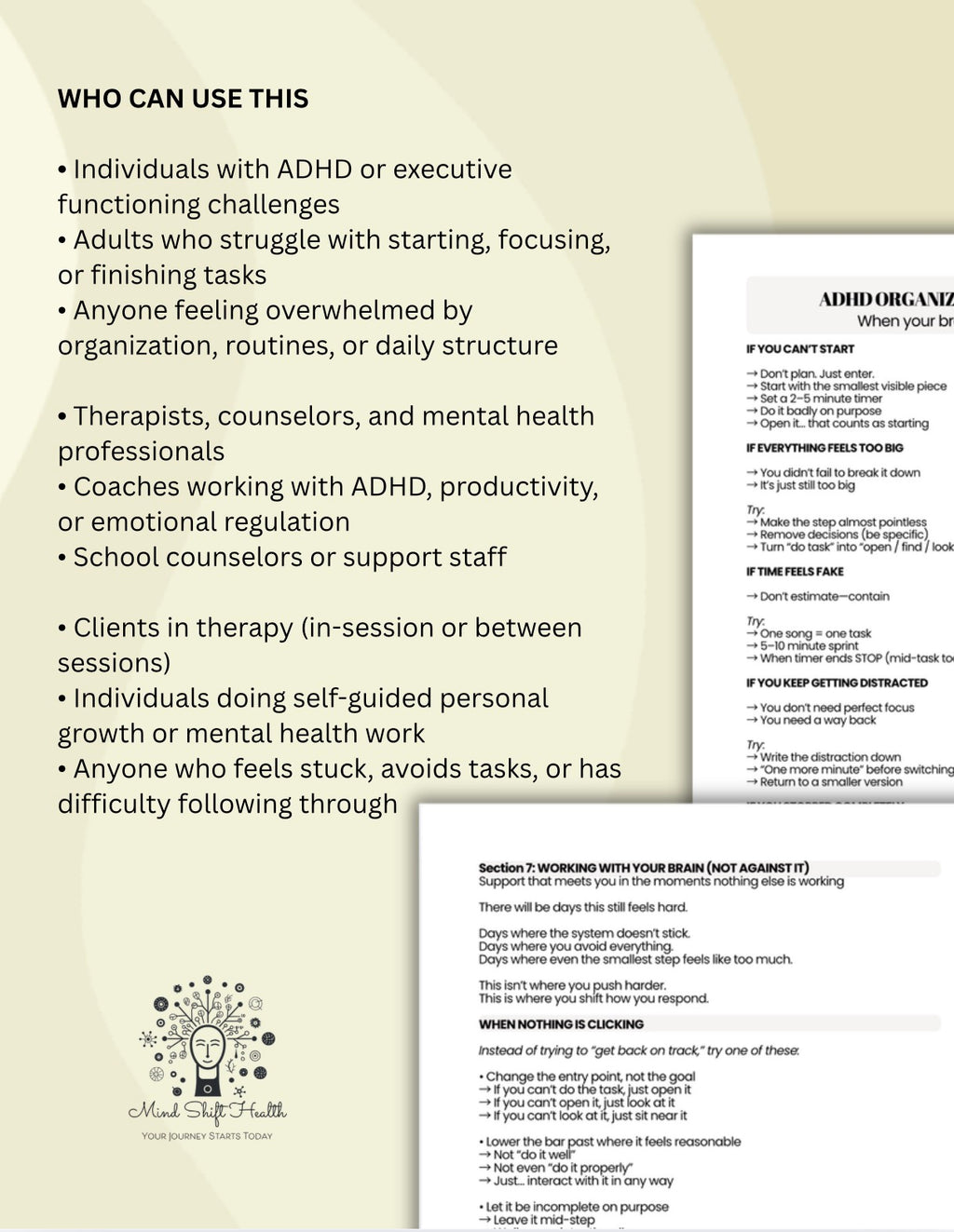 ADHD Organization & Executive Functioning Workbook Reset System (When Your Brain Won’t Cooperate)