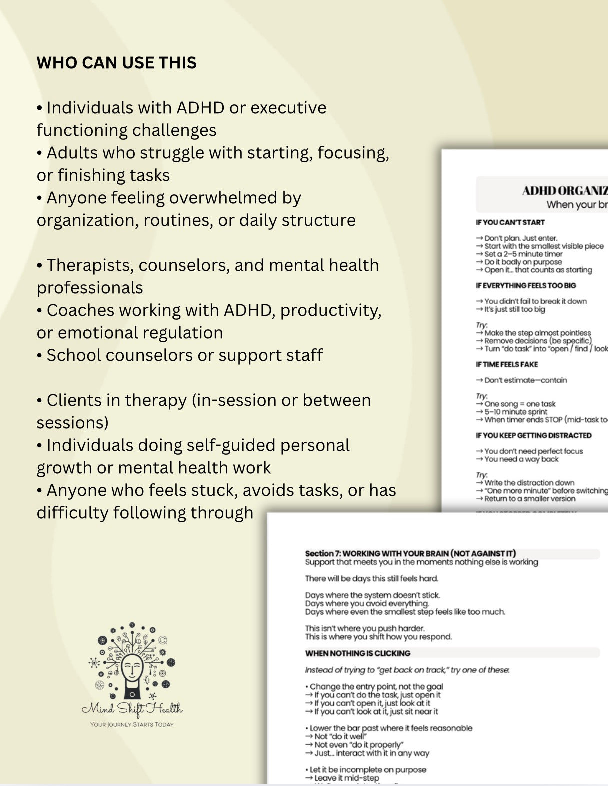 ADHD Organization & Executive Functioning Workbook Reset System (When Your Brain Won’t Cooperate)