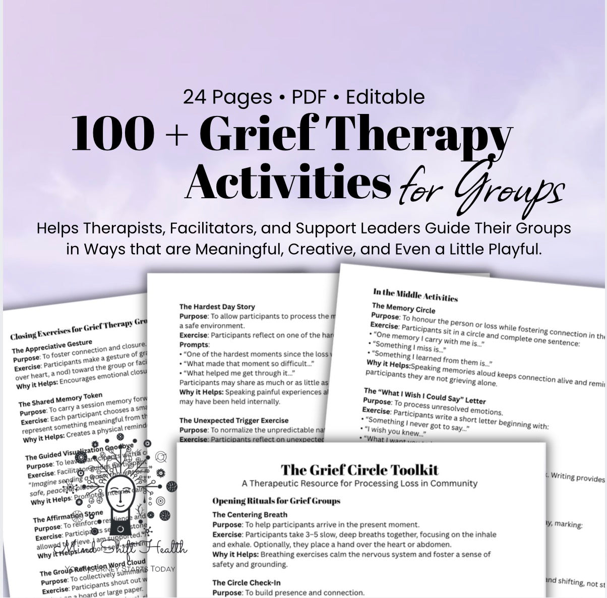 Grief Group Therapy Toolkit Creative Exercises, Art Therapy Activities & Rituals for Counselors and Support Groups
