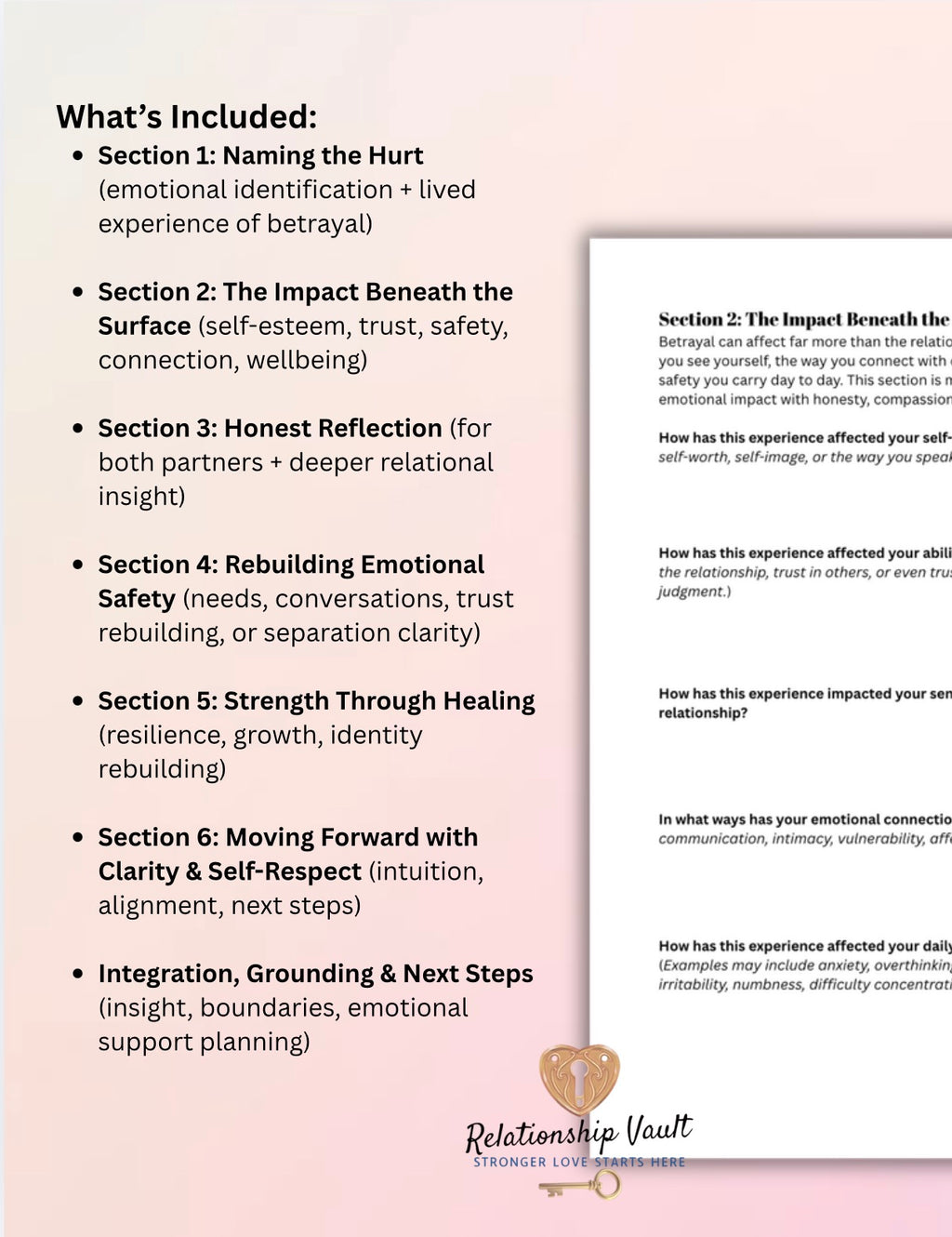 Affair Recovery Worksheet PDF Infidelity Healing & Betrayal Trauma Therapy Workbook for Individuals & Couples