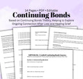 Continuing Bonds Grief Workbook Therapeutic Grief & Bereavement Resource