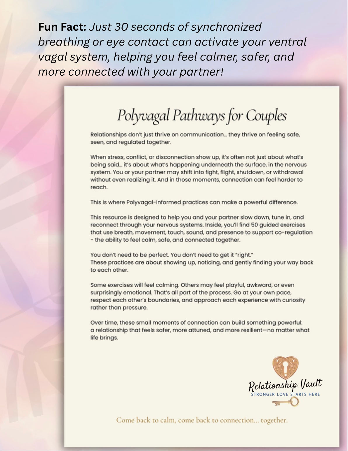 Polyvagal Exercises for Couples – 50 Co-Regulation Exercises + Reflection Worksheet for Connection & Intimacy