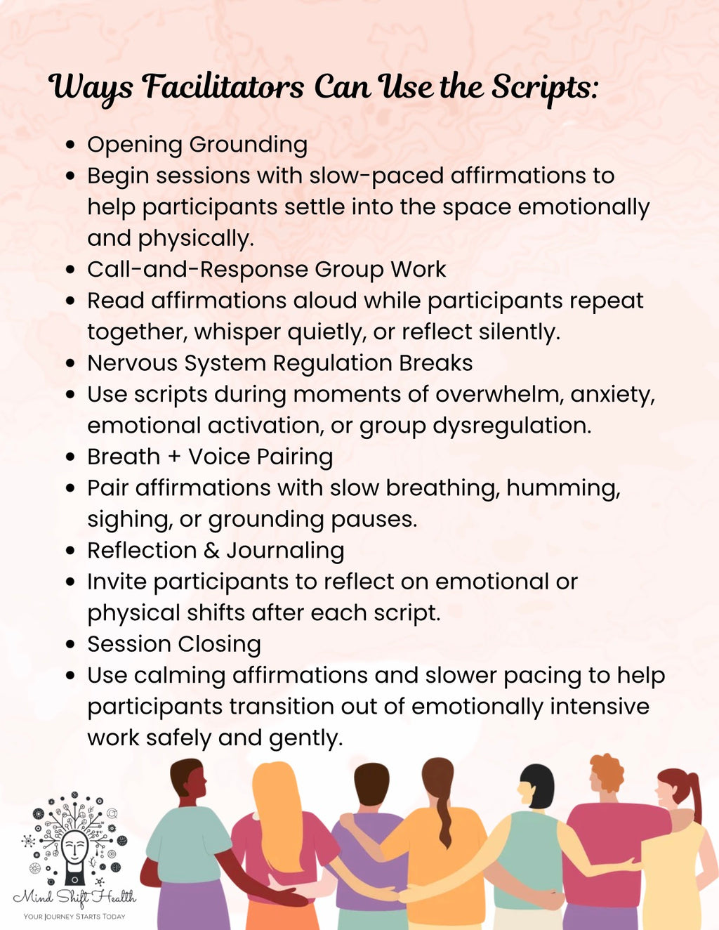 Group Affirmation Scripts for Therapists Regulation Through Voice Toolkit